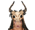 Halloween Schädelmaske Schafbock Hörner