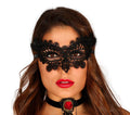 Schmetterling Spitzenmaske für Damen schwarz