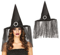 Hexen Halloween Schleierhut Sterndekor