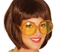 Hippie Brille für Erwachsene gelb groß