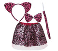 Leoparden Set für Mädchen rosa mit Tutu