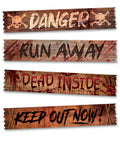 Halloween Warnschilder 70 x 13 cm Fensterdeko