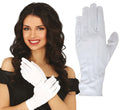 Weiße Handschuhe für Erwachsene 24 cm kurz