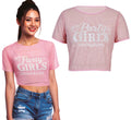 Party Girls Netz Croptop für Damen rosa