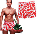 Herzen Boxershorts für Herren weiß rot