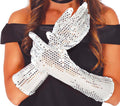 Pailletten Handschuhe für Damen 39 cm lang