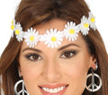 Hippie Blumen Haarband für Damen weiß