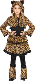 Leoparden Kostüm für Mädchen mit Kapuze