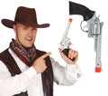 Cowboy Pistole für Erwachsene silber 32 cm