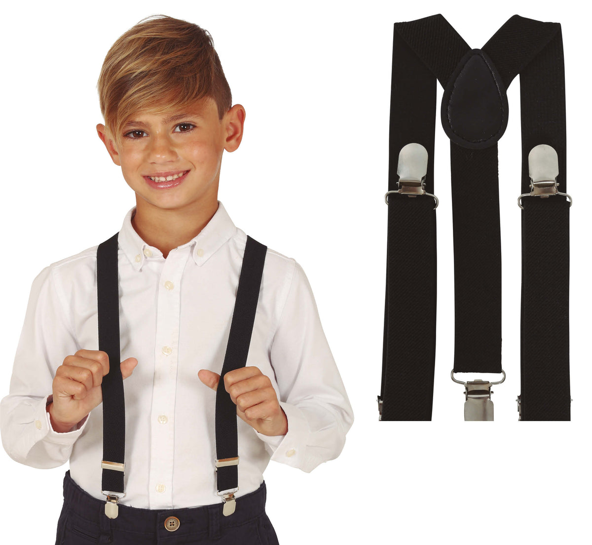 GP17884 – Hosenträger für Kinder mit Clips – Farbe: Schwarz