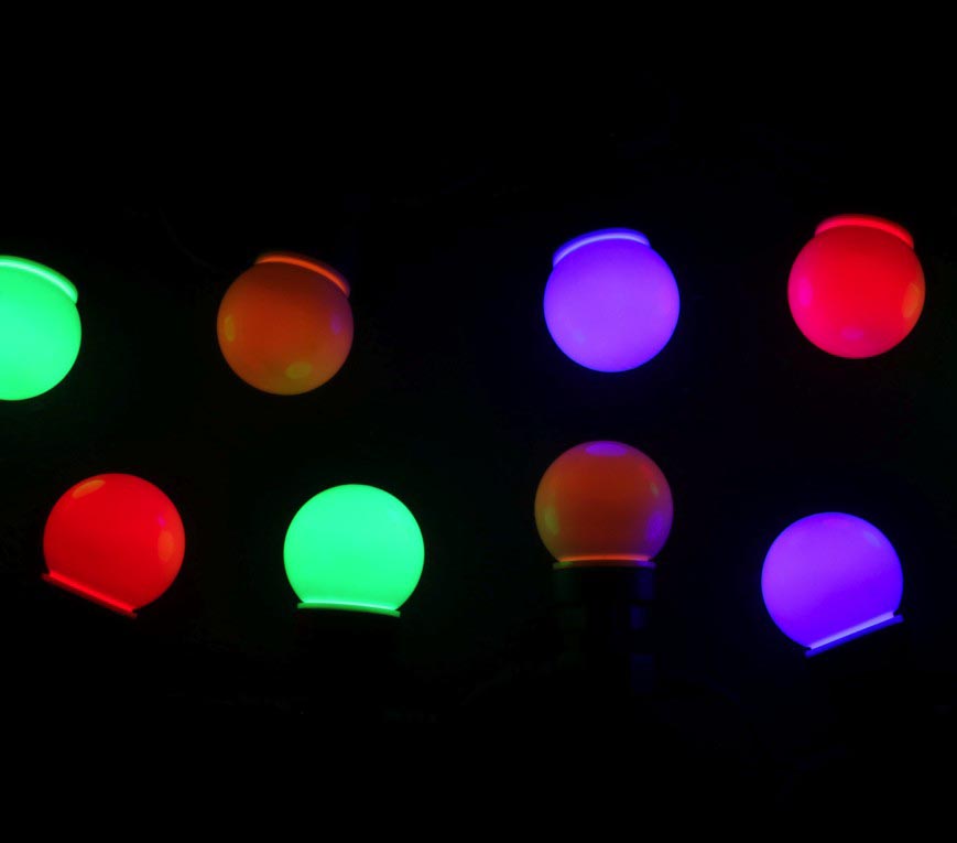 GP7250 – Glühbirnen Lichterkette 10 Birnen IP44 Garten – Farbe: Weiß, Mehrfarbig