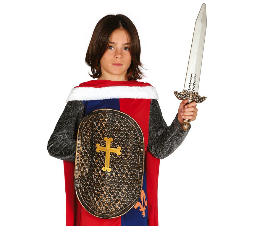 GP18711 – Ritter Set für Kinder Schild 41 cm Schwert 48 cm – Farbe: Gold, Ansicht 2