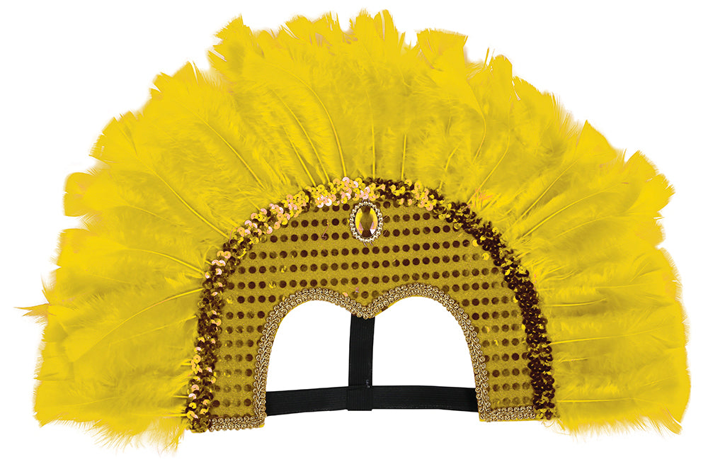 GP23067 – Samba Federkopfschmuck für Erwachsene – Farbe: Gelb