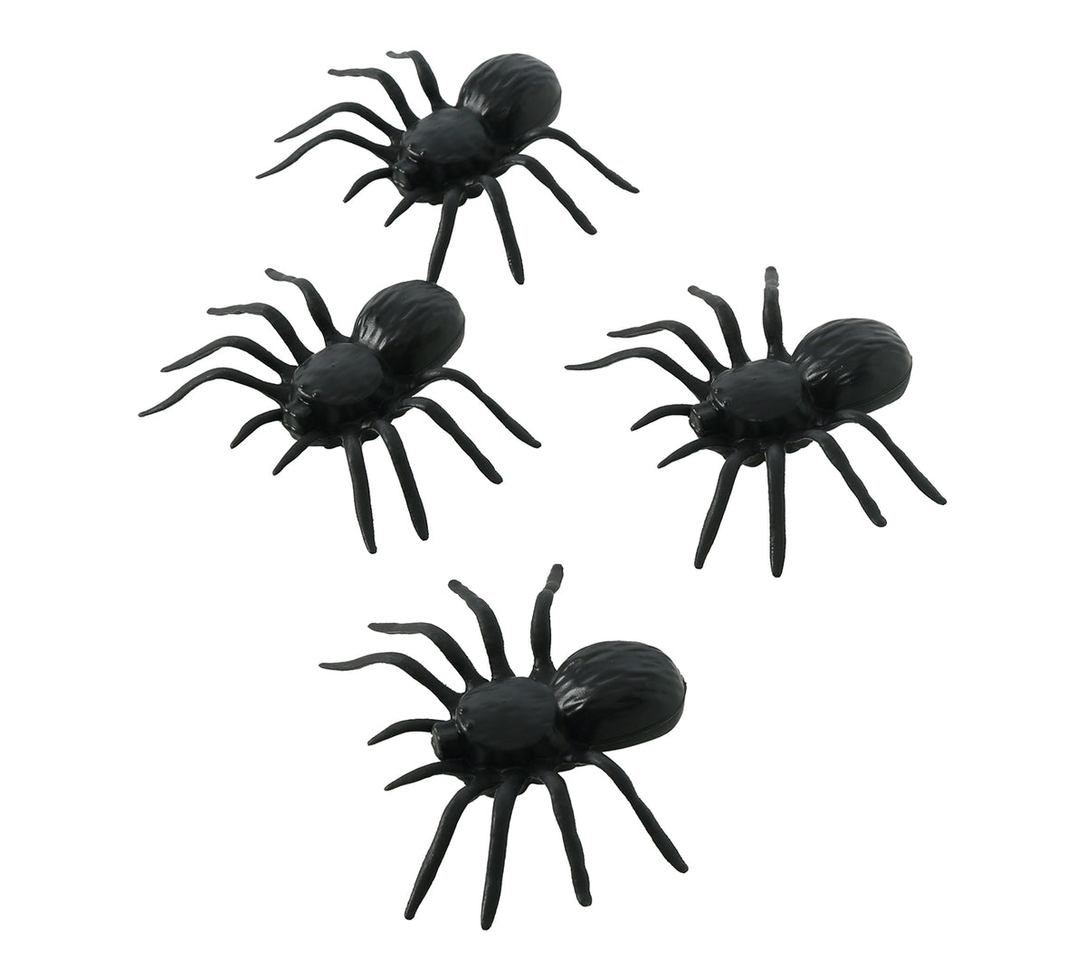 GP26293 – 4 Spinnen schwarz 10 cm Halloween Deko – Farbe: Schwarz