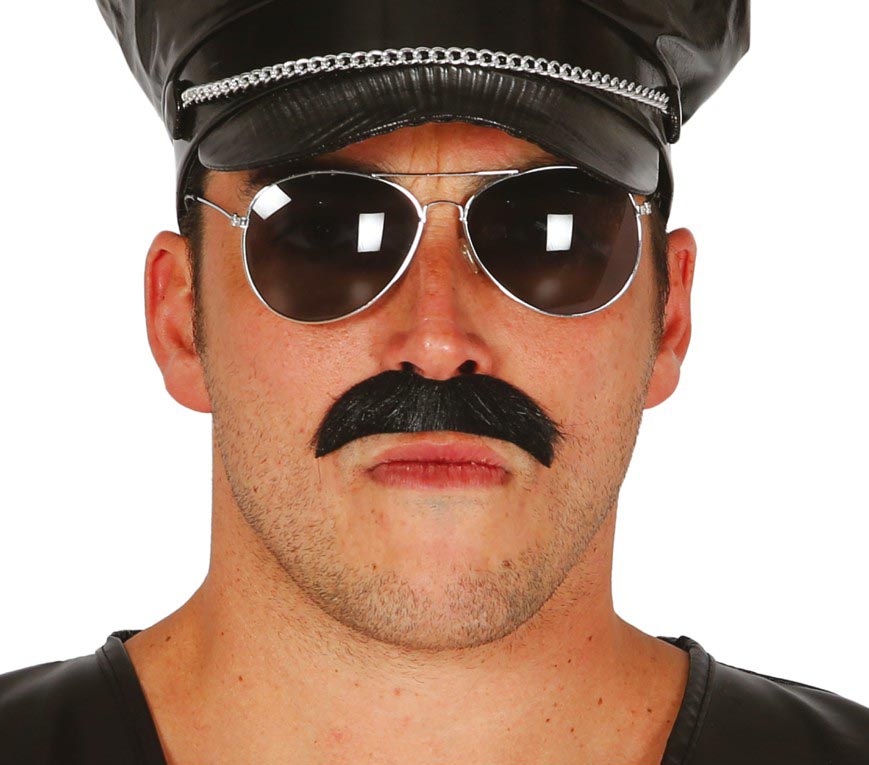 GP11523 – Polizei Sado Schnurrbart – Farbe: Schwarz, Ansicht 2