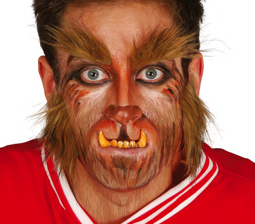 GP11553 – Werwolf Augenbrauen Koteletten Halloween – Farbe: Braun