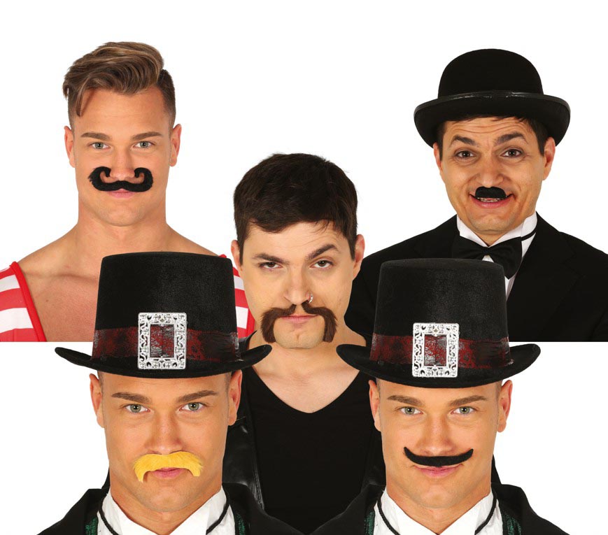Schnurrbart Set für Herren 6 teilig