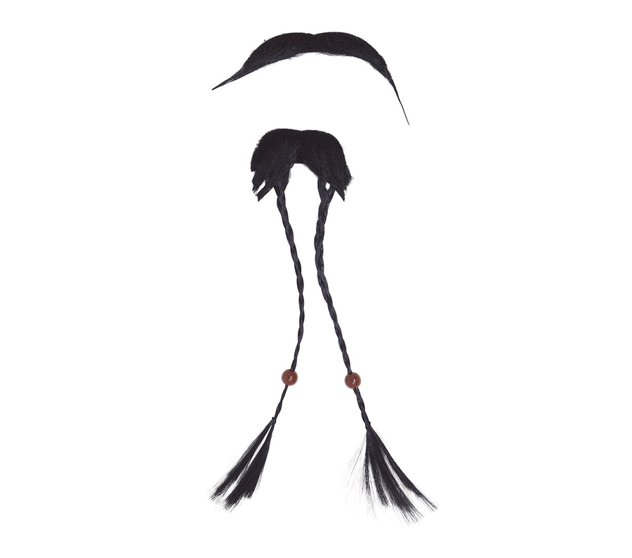 GP11571 – Pirat Bart Set Karneval Kostüm Party – Farbe: Schwarz, Ansicht 2