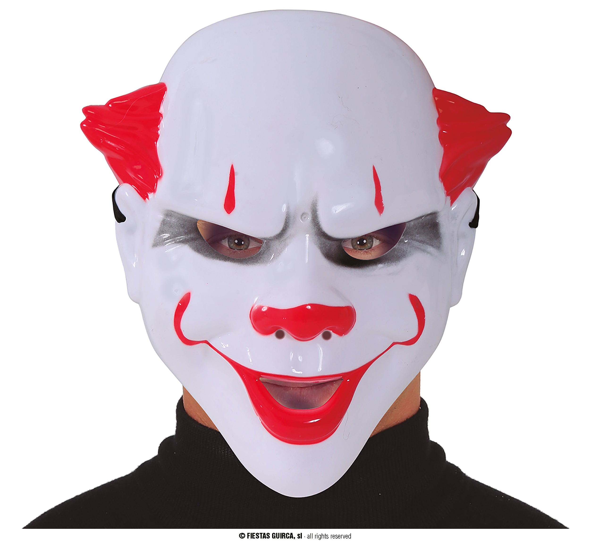 GP1158 – Clown Fratze Maske Halloween Horror – Farbe: Weiß