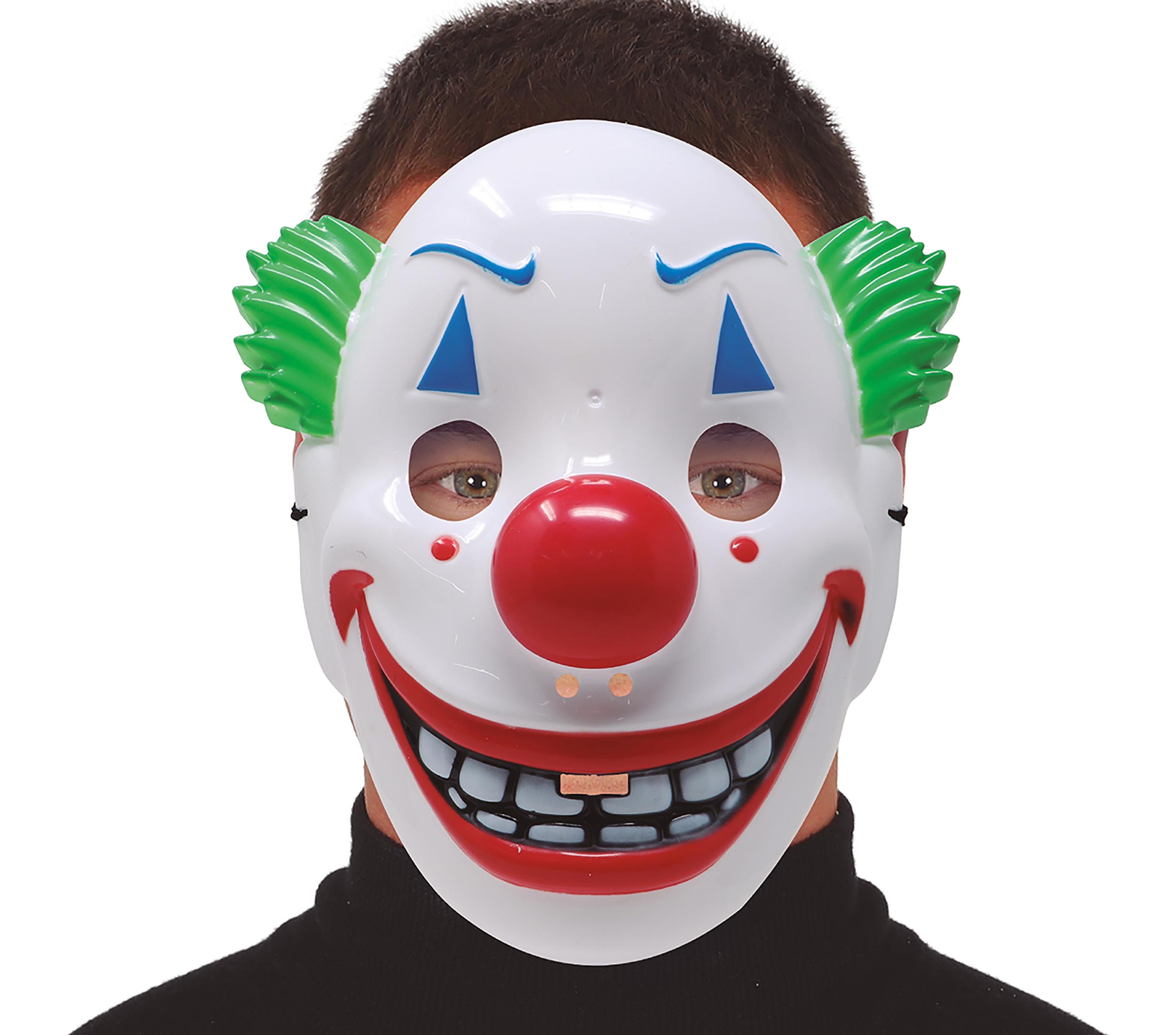 GP1159 – Clown Maske Lächelnd Bunter Spaß – Farbe: Grün