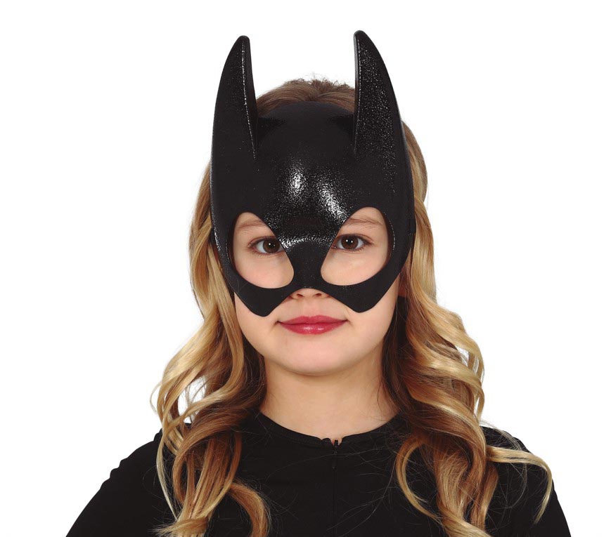 Fledermaus Halbmaske für Mädchen schwarz