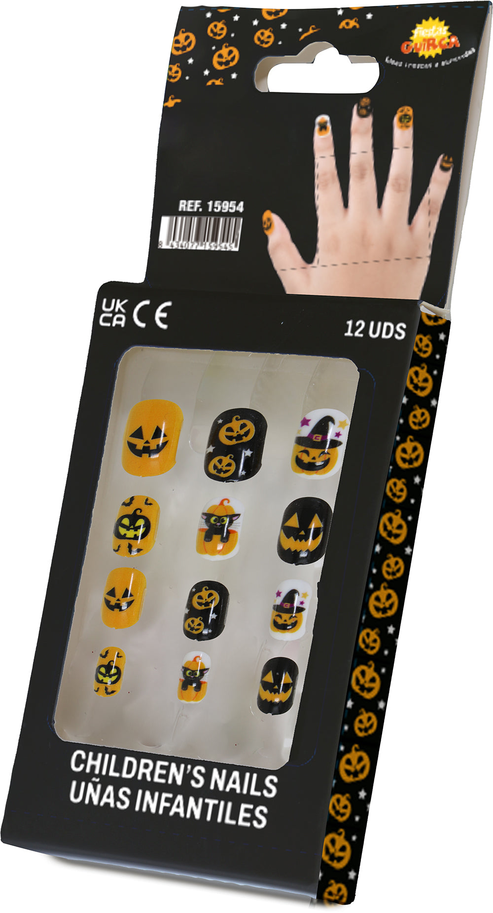GP15954 – Halloween Fingernägel für Kinder selbstklebend – Farbe: Kürbis