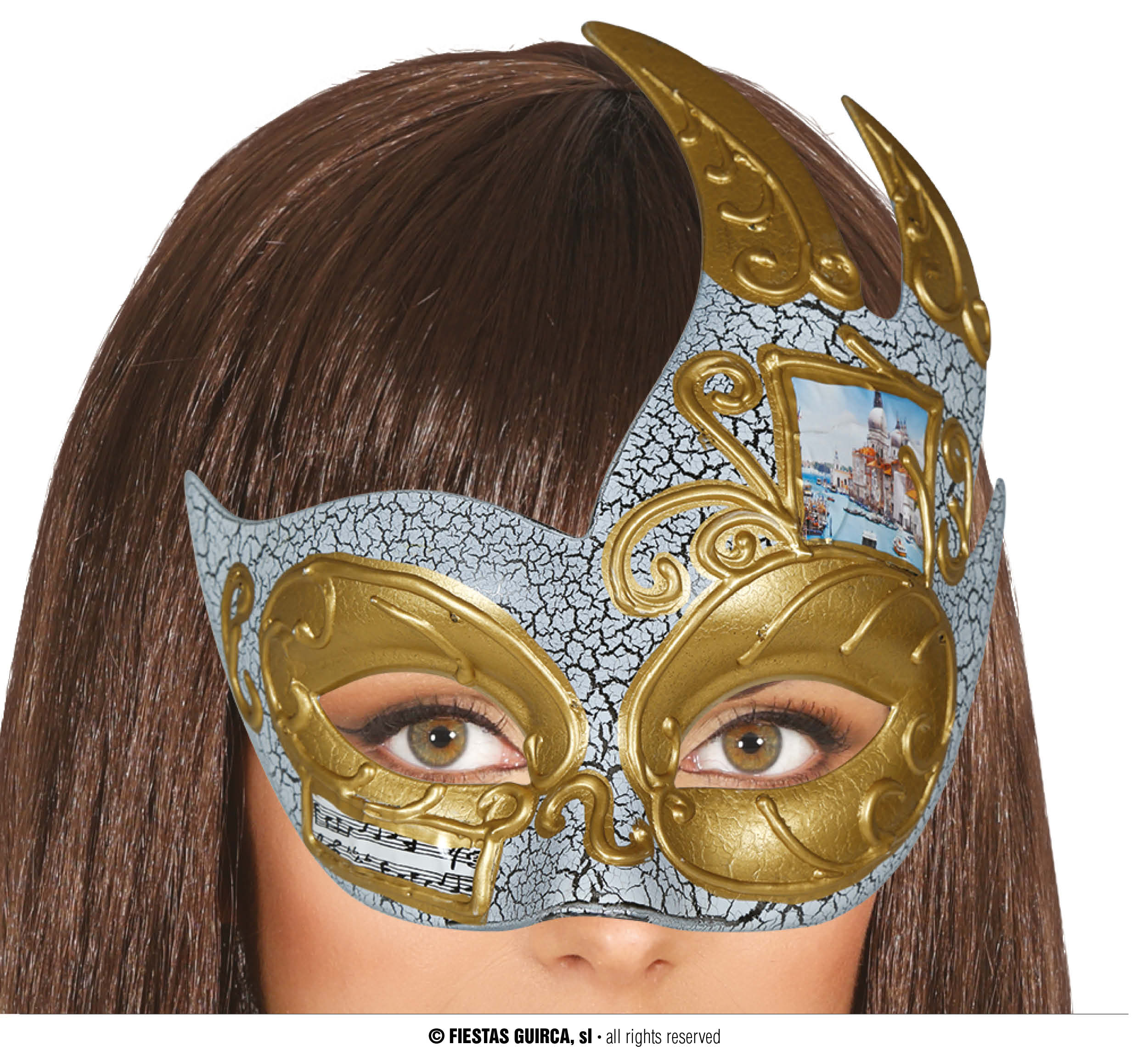 GP12008 – Karneval Venezianische Maske Gold – Farbe: Gold