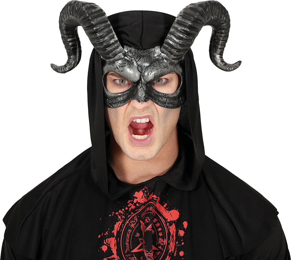 GP12009 – Halloween Dämonenmaske Mit Hörnern – Farbe: Schwarz