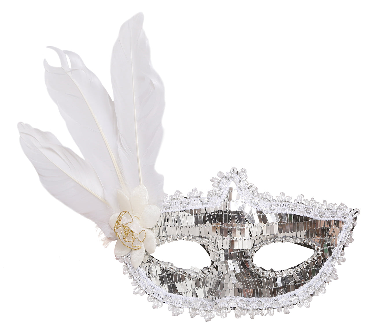 GP12021 – Karneval Venedig Marquisen Maske Edel – Farbe: Silber