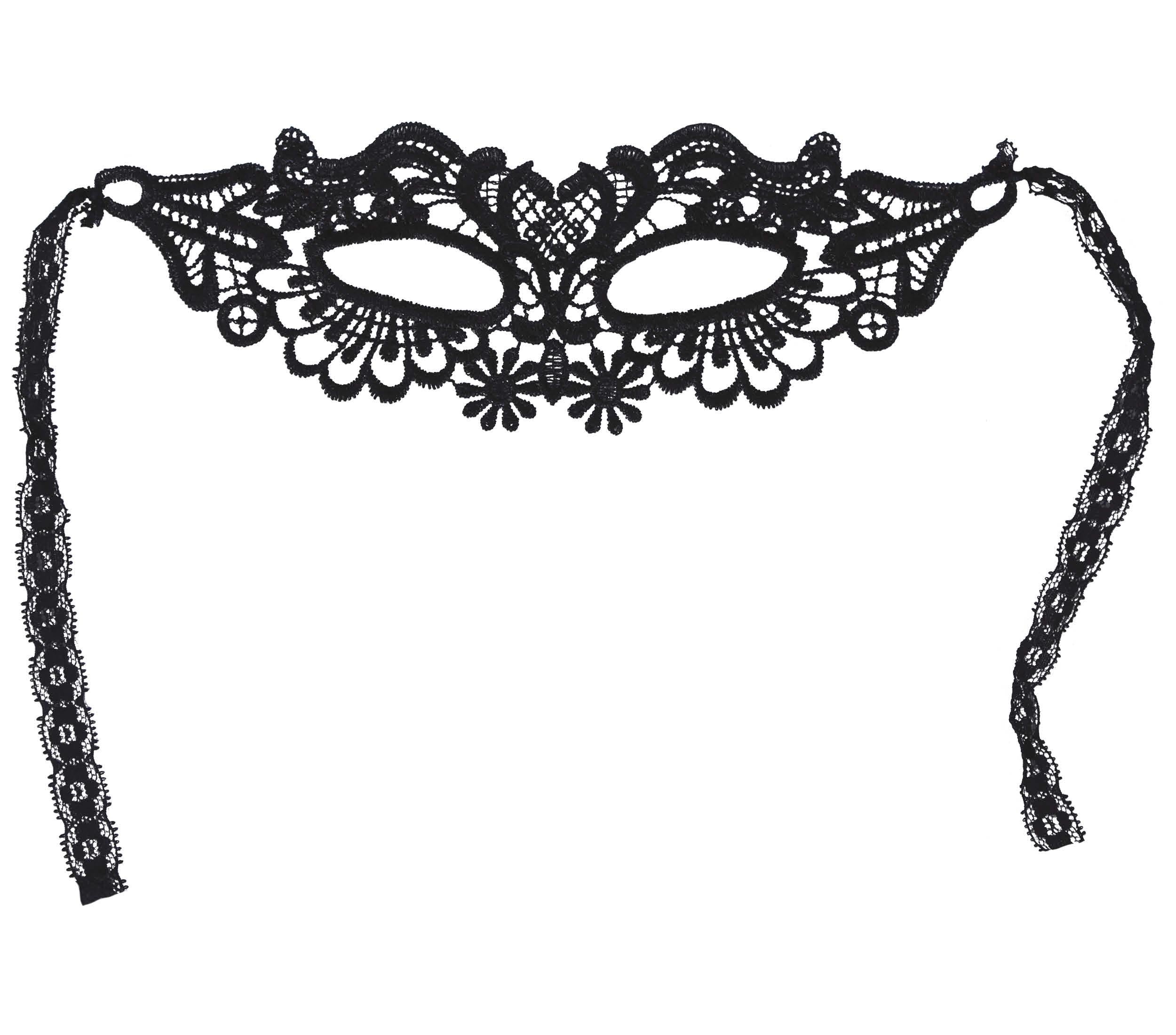 GP12030 – Karneval Venedig Schwarze Spitzenmaske – Farbe: Schwarz
