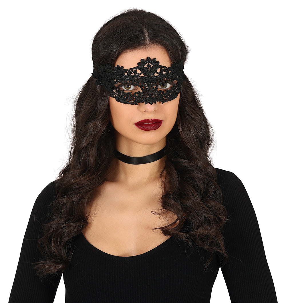 GP12032 – Venezianischer Karneval Maske Schwarz – Größe: Standard