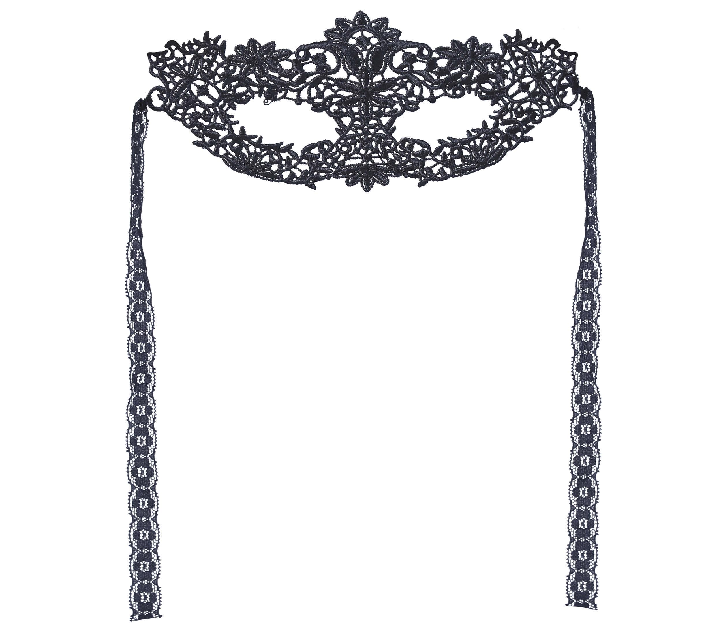 GP12032 – Venezianischer Karneval Maske Schwarz – Größe: Standard