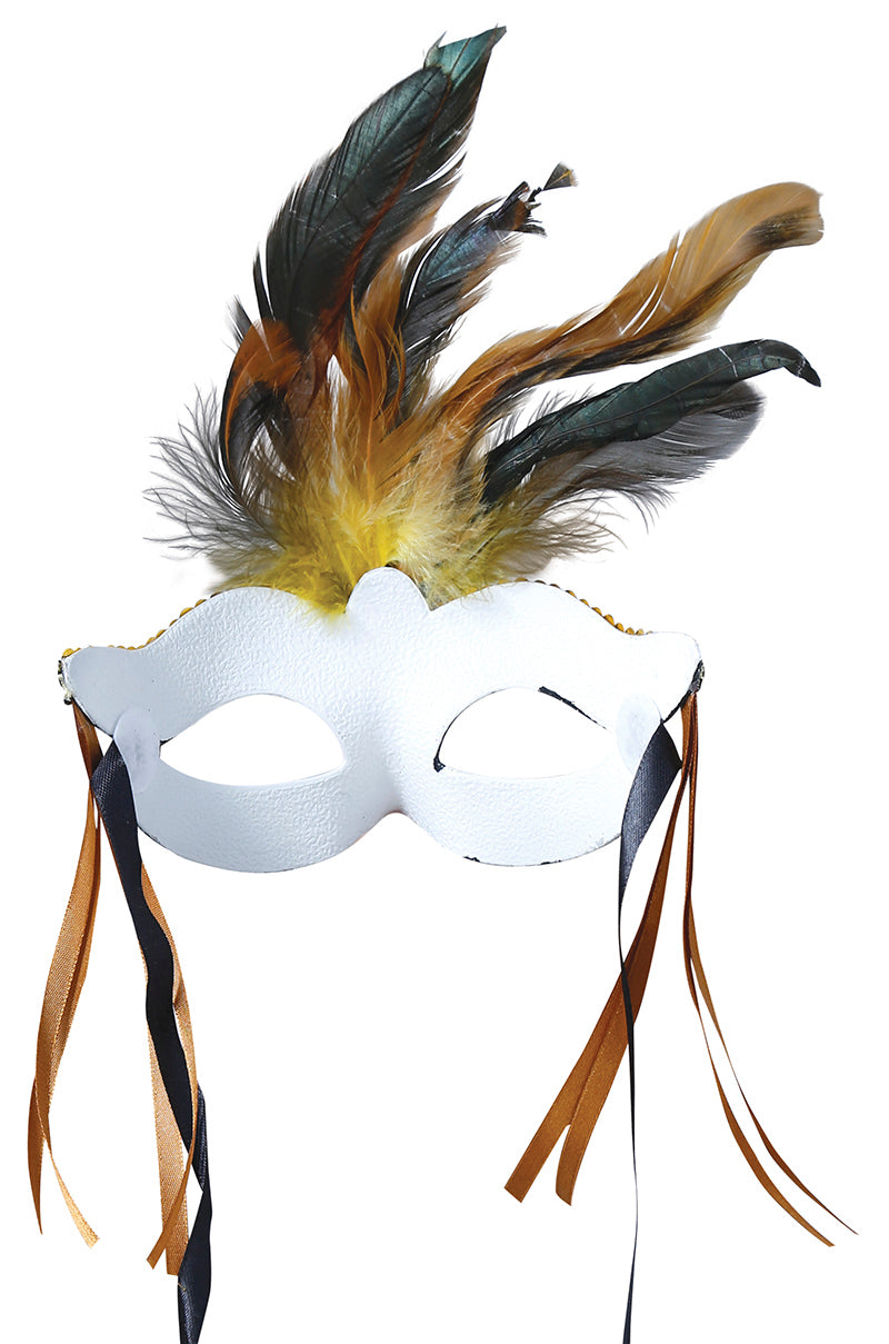 GP12047 – Totenkopf Maske Federn Voodoo Karneval – Farbe: Mehrfarbig