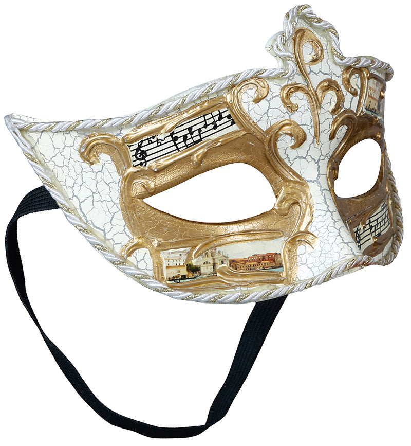 GP12053 – Karneval Venedig Maske Goldene Noten – Farbe: Gold, Ansicht 2