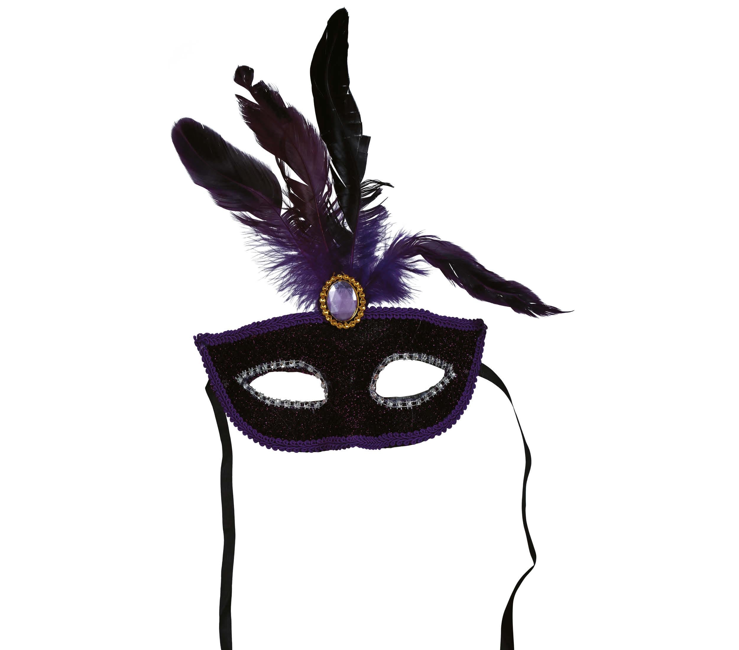 GP12060 – Venedig Maske Lila Federn Juwel – Farbe: Lila