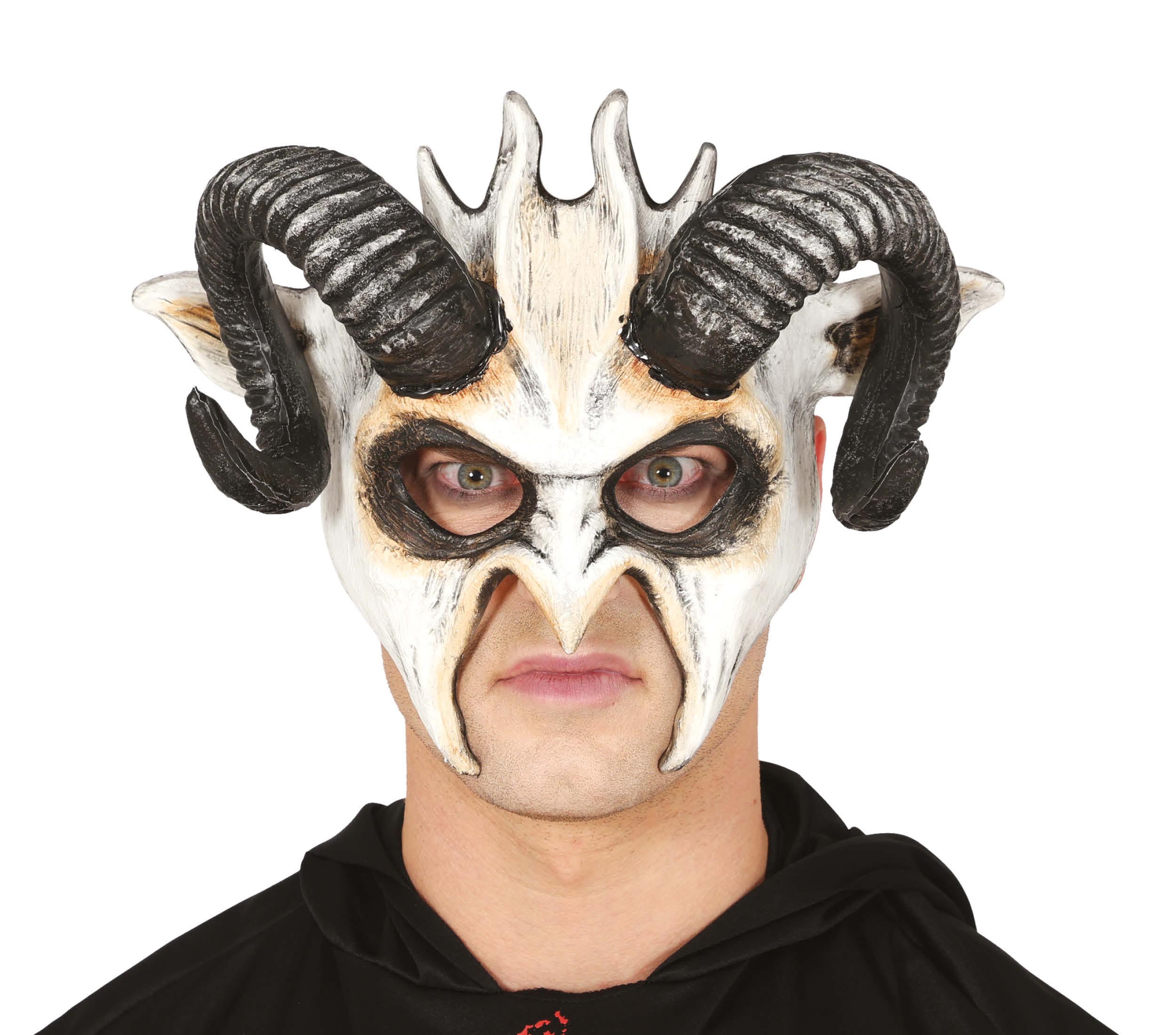 GP12068 – Tierische Halloween Maske Mit Gebogenen – Farbe: Weiß