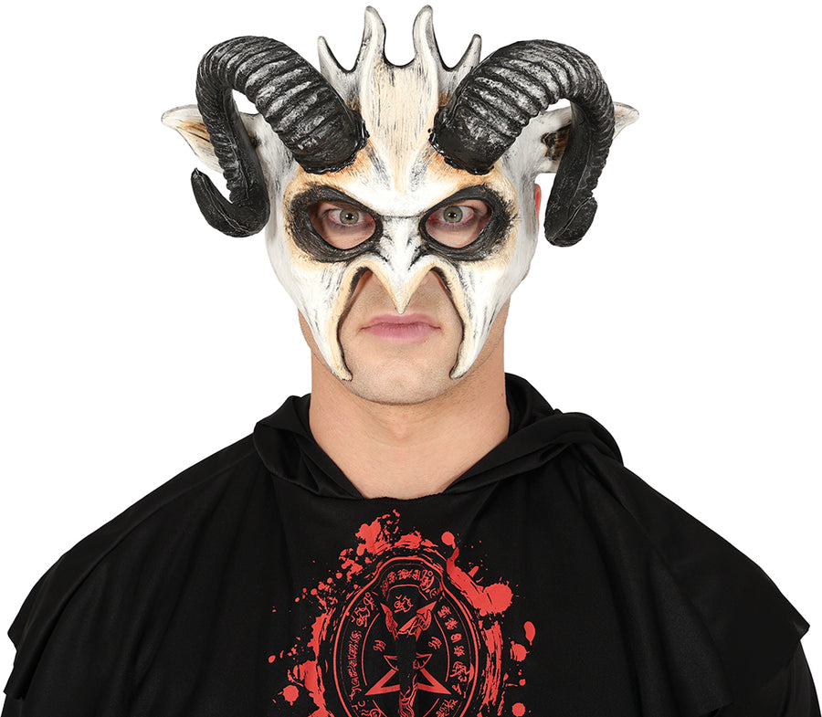 GP12068 – Tierische Halloween Maske Mit Gebogenen – Farbe: Weiß, Ansicht 2
