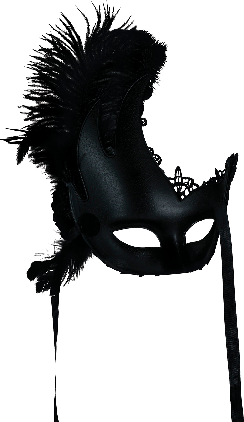 GP12079 – Halloween Venetianische Maske Federn – Farbe: Schwarz