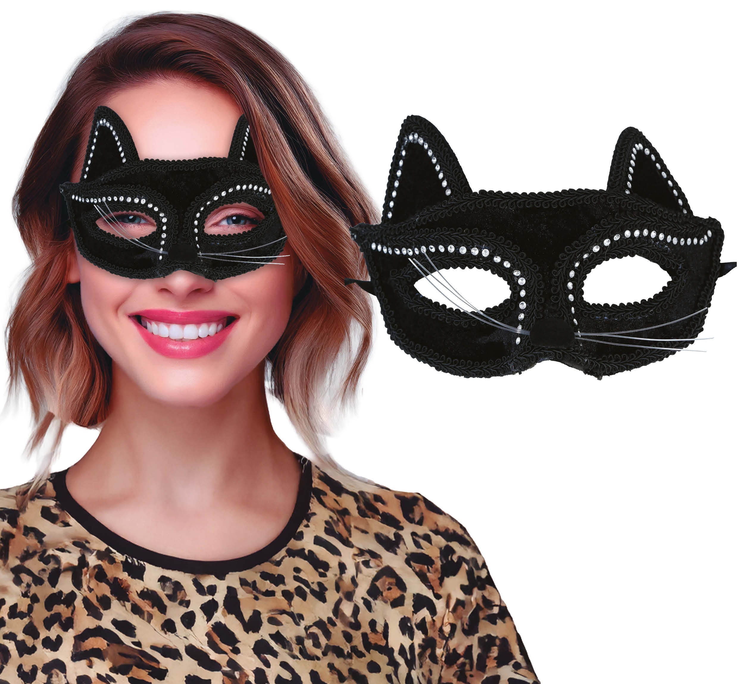 GP12084 – Katze Fledermaus Augenbinde Karneval – Farbe: Schwarz