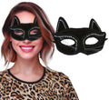 Katzenmaske für Damen schwarz mit Katzenohren