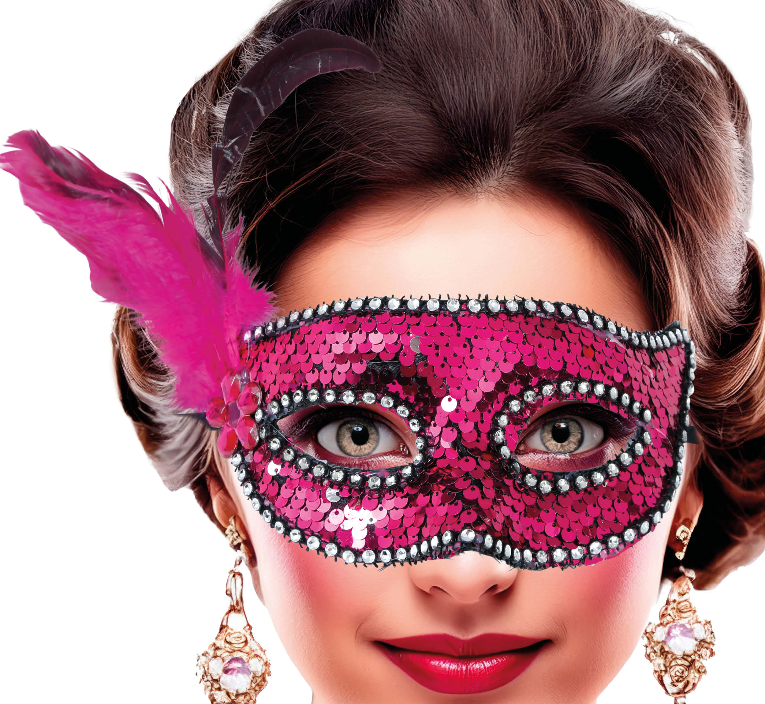 GP12085 – Karneval Augenmaske Venedig Rosa – Farbe: Pink