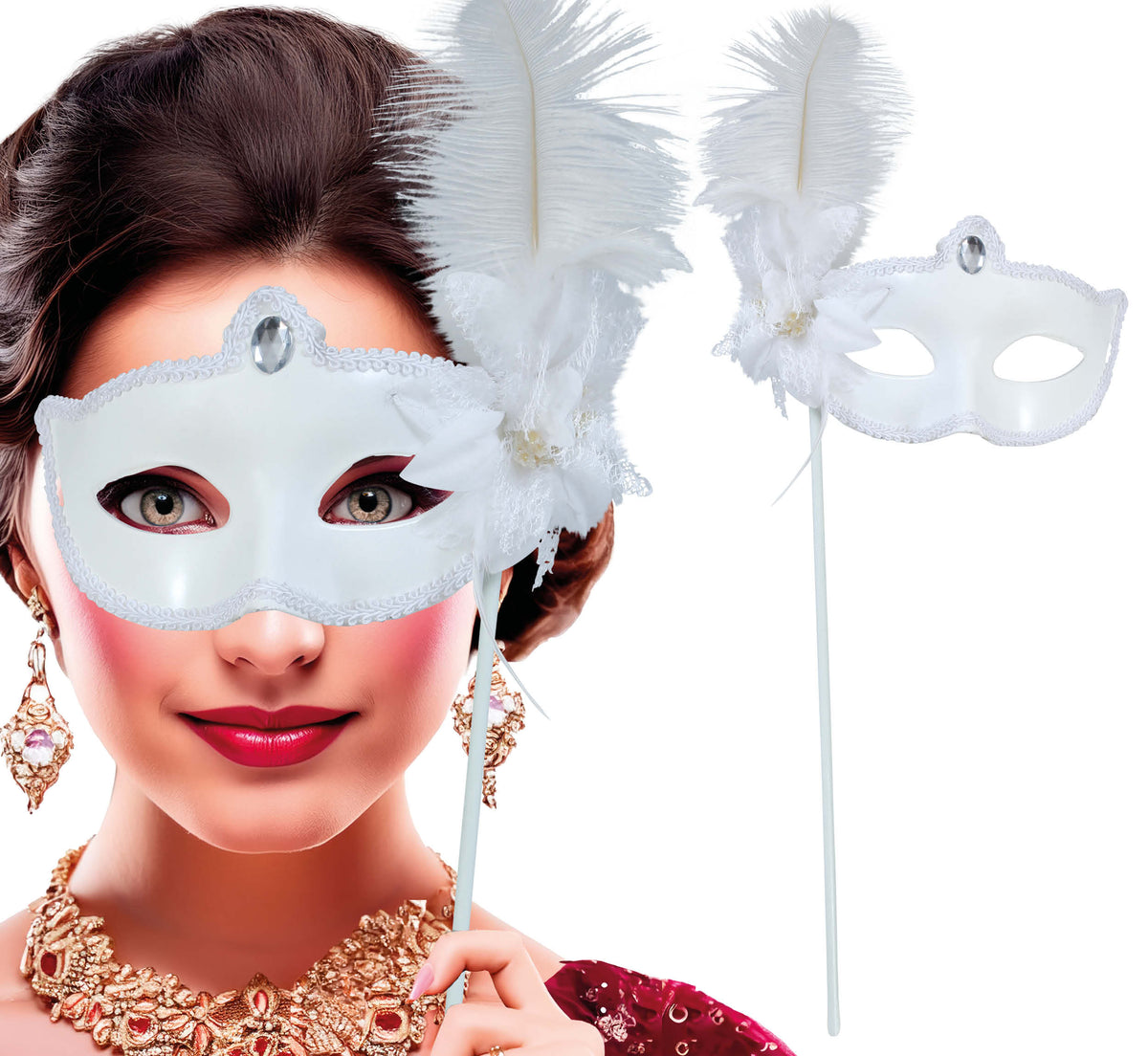 GP12087 – Karneval Venezia Maskerade Weiß – Farbe: Weiß