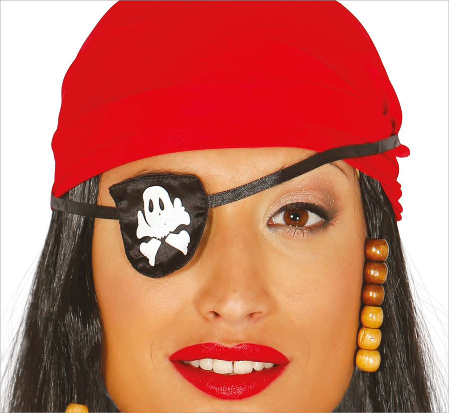 Piraten Augenklappe für Erwachsene mit Totenkopf