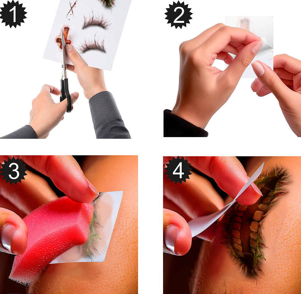 GP15708 – Horror Tattoos für Erwachsene 30 x 13 cm – Farbe: Zombie