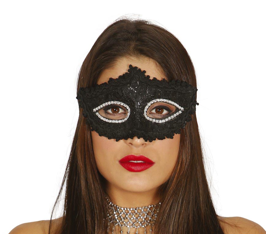 Venezianische Augenmaske für Damen schwarz