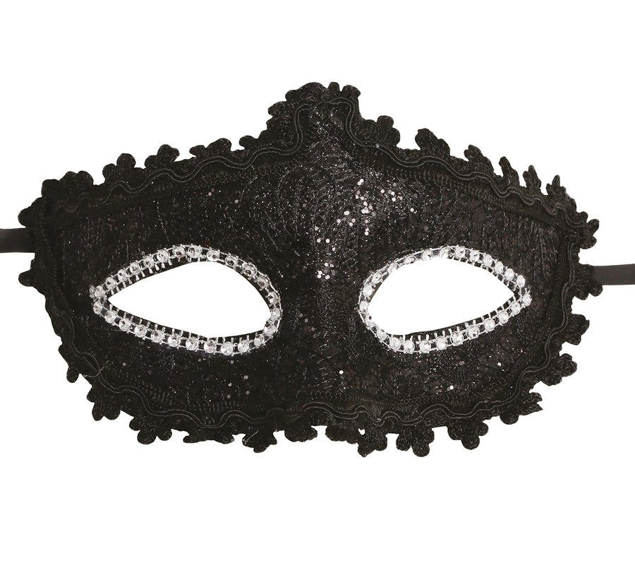 GP12908 – Karneval Venedig Maskerade Augenbedeckung – Farbe: Schwarz, Ansicht 2