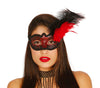 GP12918 – Karneval Venedig Maske Schwarz Rot – Farbe: Rot
