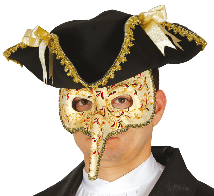 GP12924 – Karneval Venezianische Maske Mit – Farbe: Beige, Ansicht 2