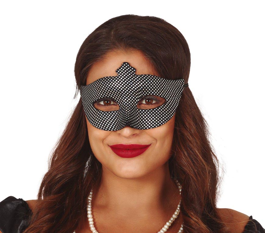 GP12937 – Karneval Venedig Festliche Augenmaske Glitzer – Farbe: Silber