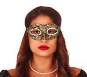Karneval Venedig Maske Schwarz Gold, Bild 1